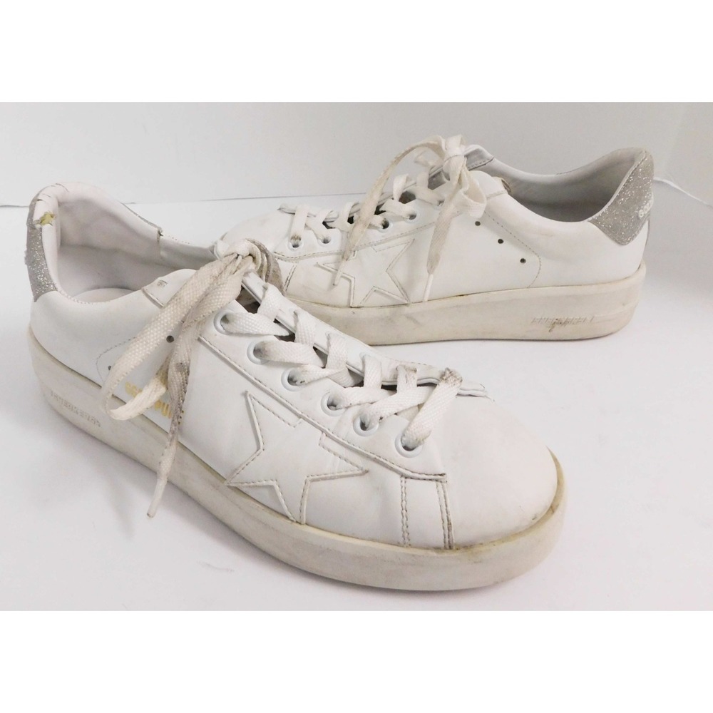 GOLDEN GOOSE GGDB  PURE White Leather Sneakers Womens 6.5‎ M